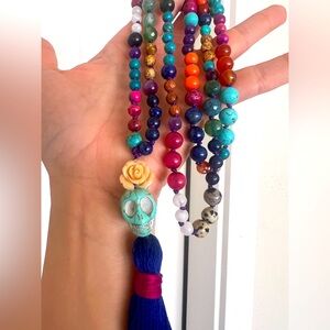 Handmade artisan mala bead necklace